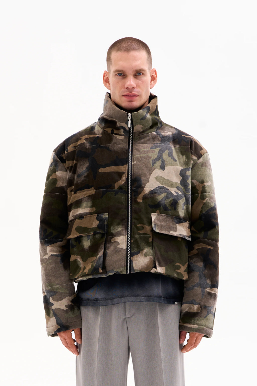 WASHED CAMO PUFFER image 0