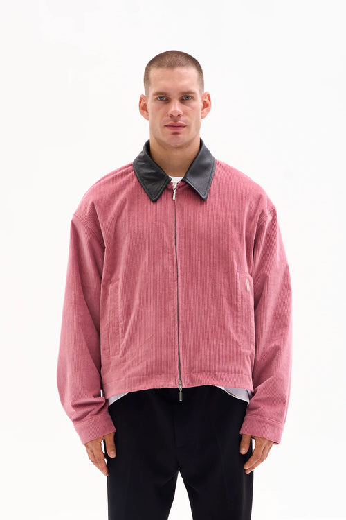 CORD JACKET - LEATHER COLLAR · DUSTY ROSE image 1