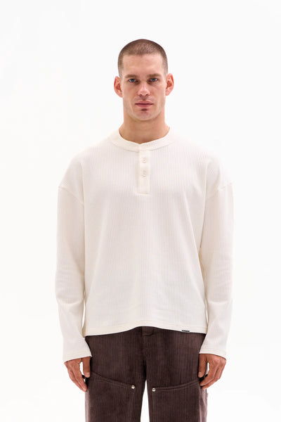WAFFLE HENLEY 210g - ECRU image 0