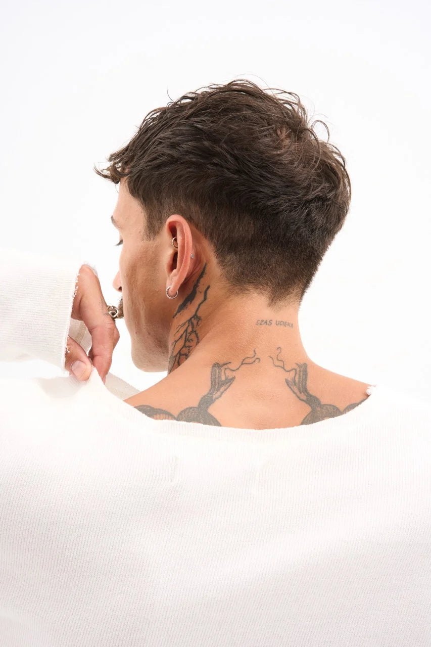 RAW EDGE KNIT / ECRU image 3