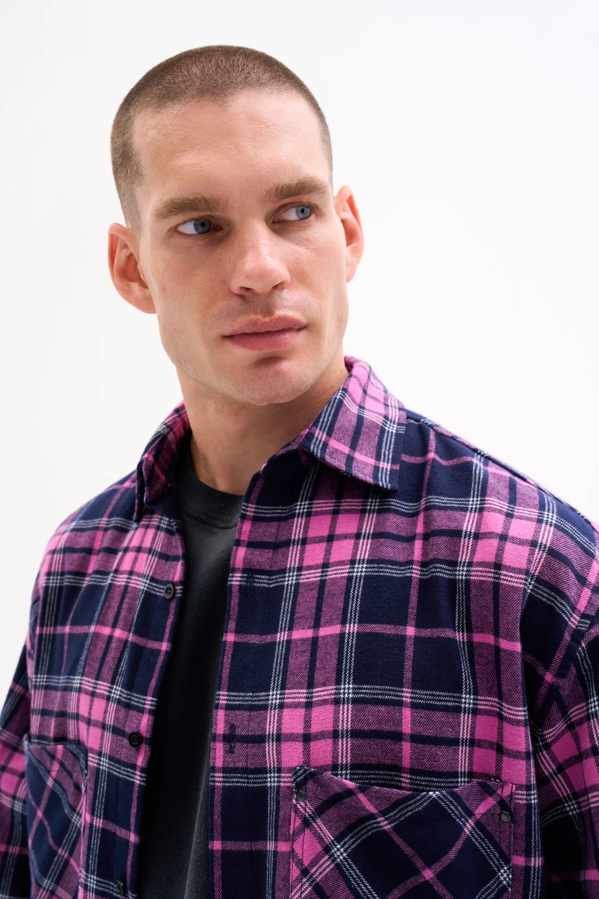 FLANNEL OVERSHIRT - PURPLE CHECK image 7