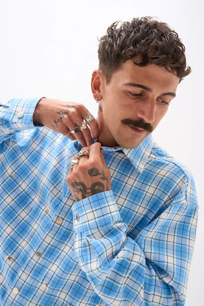 WORKWEAR OVERSHIRT / SKY BLUE CHECK image 6