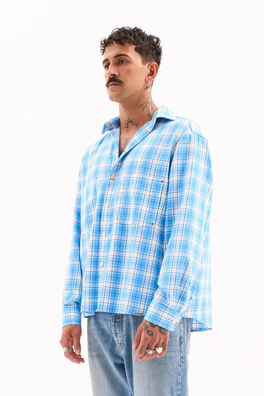 WORKWEAR OVERSHIRT / SKY BLUE CHECK image 8