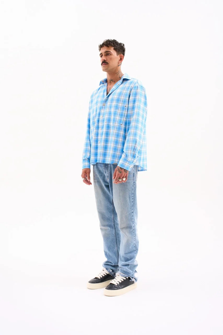 WORKWEAR OVERSHIRT / SKY BLUE CHECK image 2