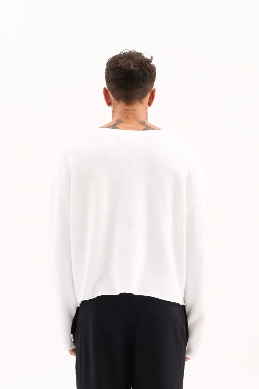 RAW EDGE KNIT / ECRU image 4