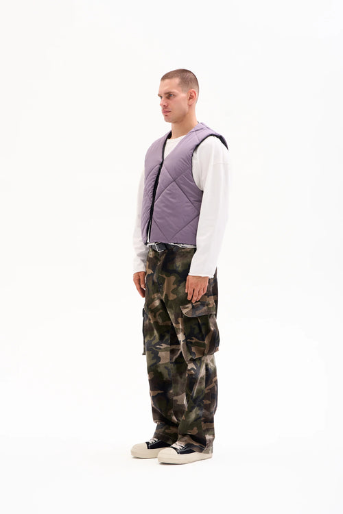 DIAMOND QUILT VEST - DUSTY LILAC image 1