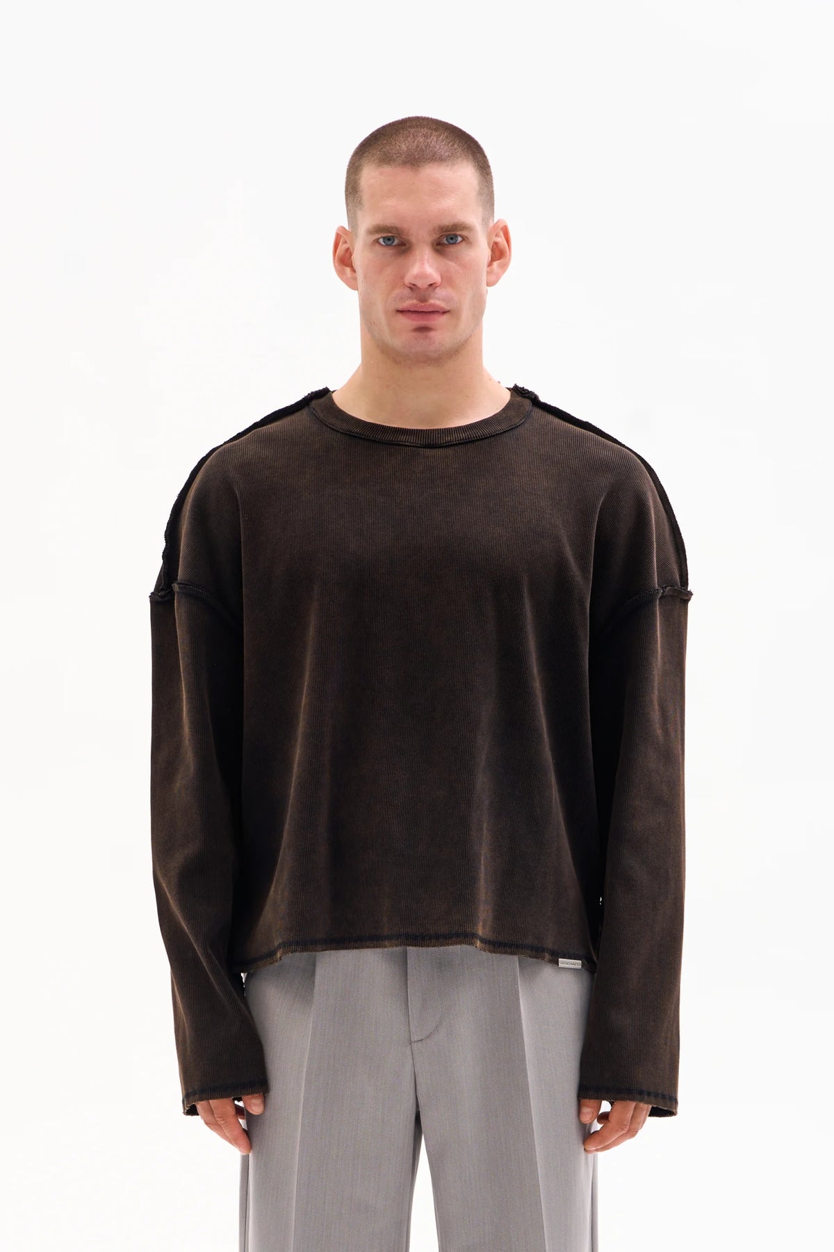 REVERSIBLE RIB KNIT 450g - FADED BROWN image 0