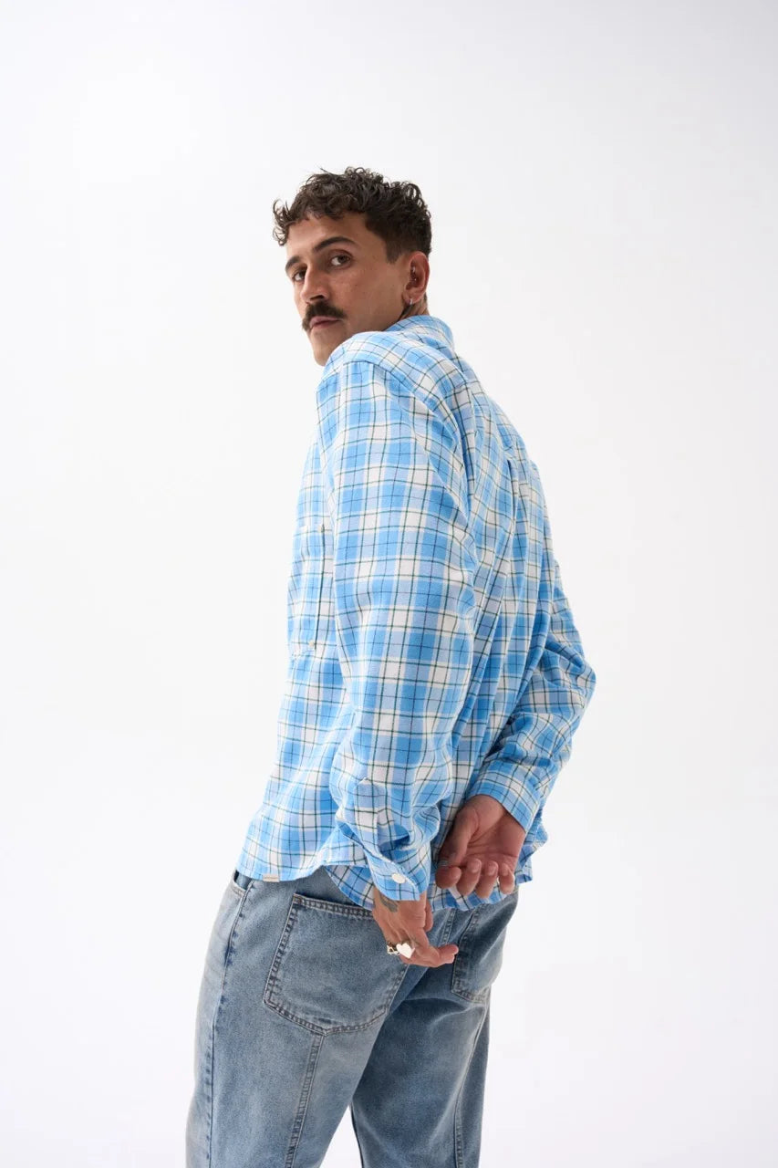 WORKWEAR OVERSHIRT / SKY BLUE CHECK image 7