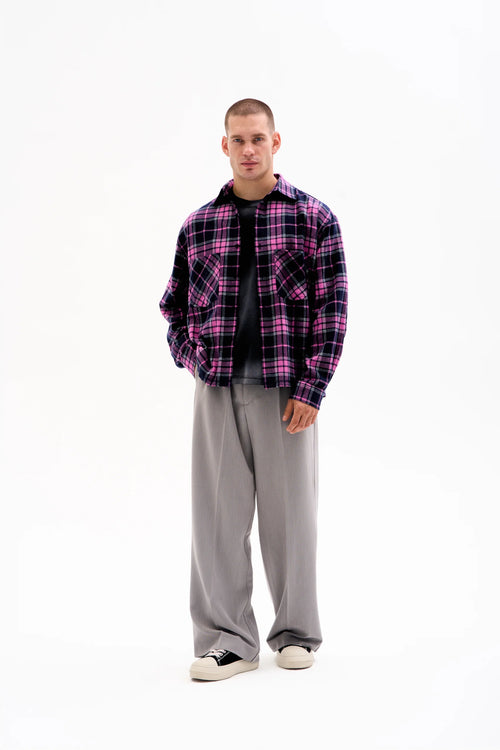FLANNEL OVERSHIRT - PURPLE CHECK image 1