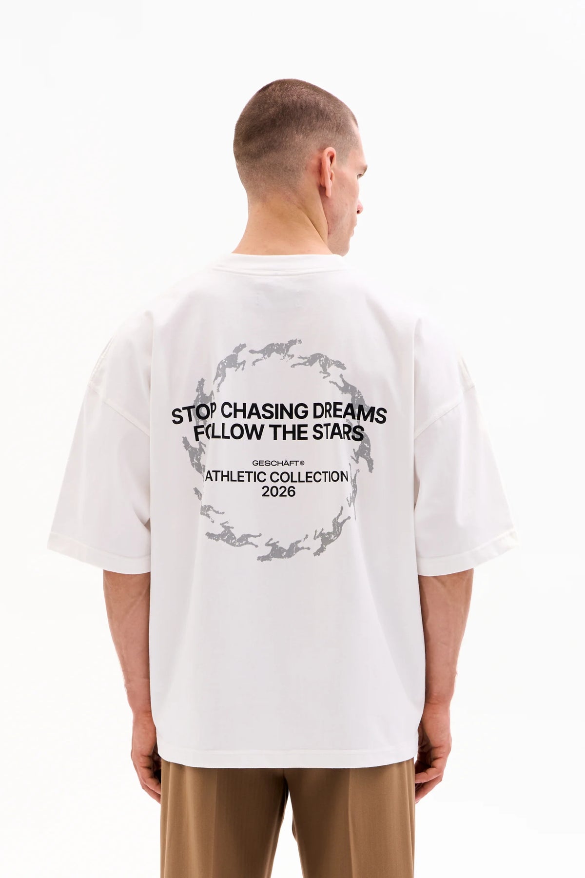 ATHLETIC CLUB TEE 280g - FOLLOW THE STARS · OFF WHITE image 1
