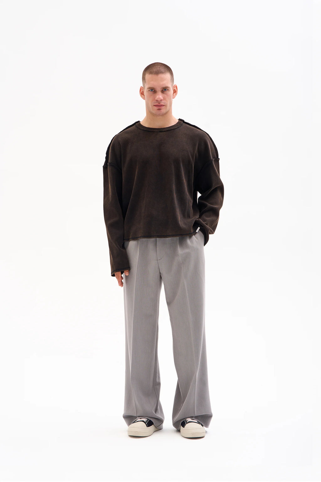 REVERSIBLE RIB KNIT 450g - FADED BROWN image 1
