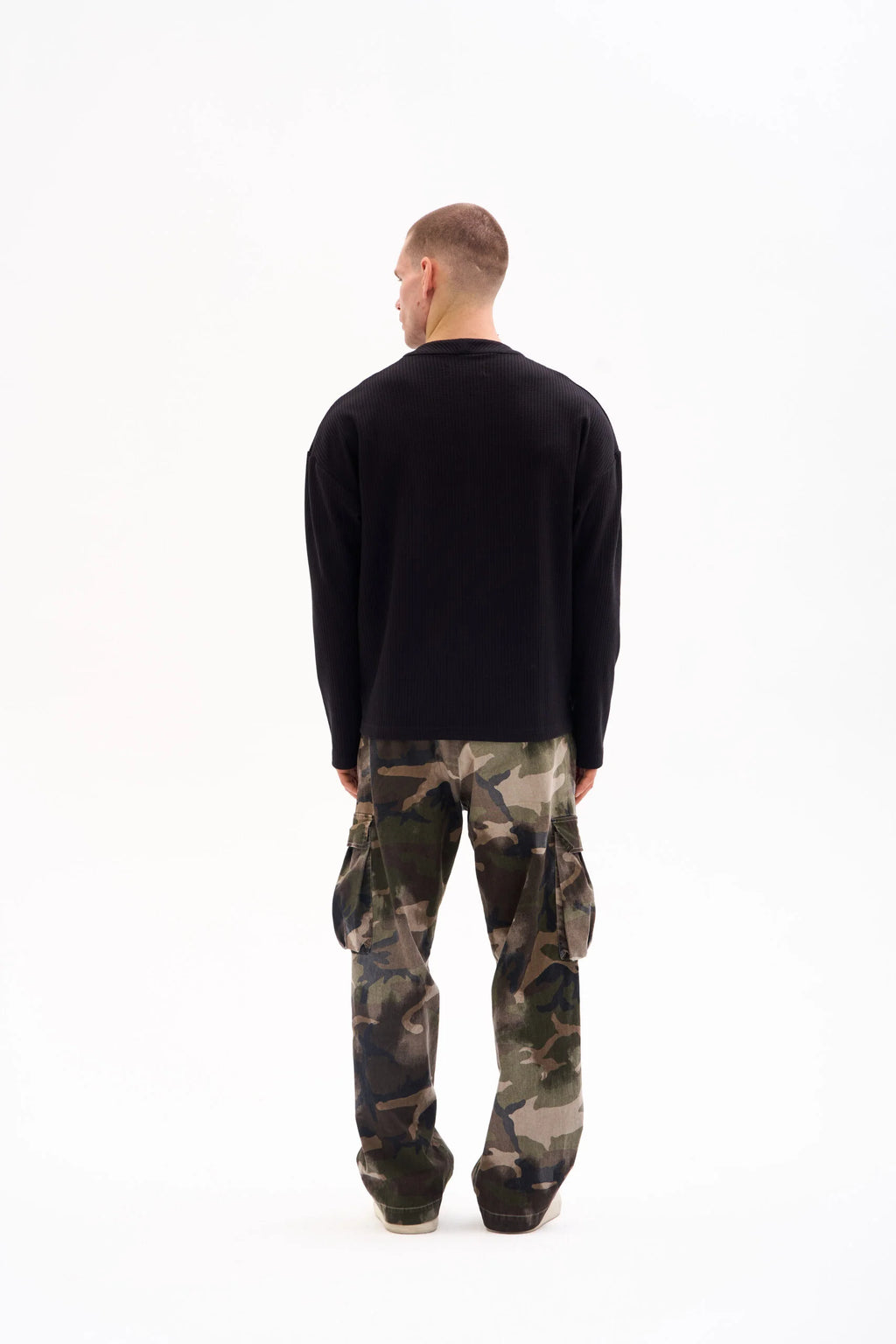WAFFLE HENLEY 210g - BLACK image 4
