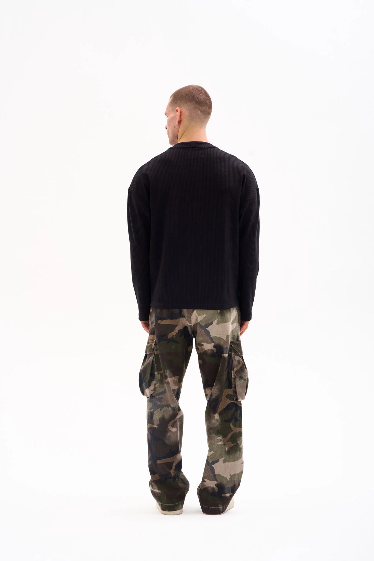 WAFFLE HENLEY 210g - BLACK image 4