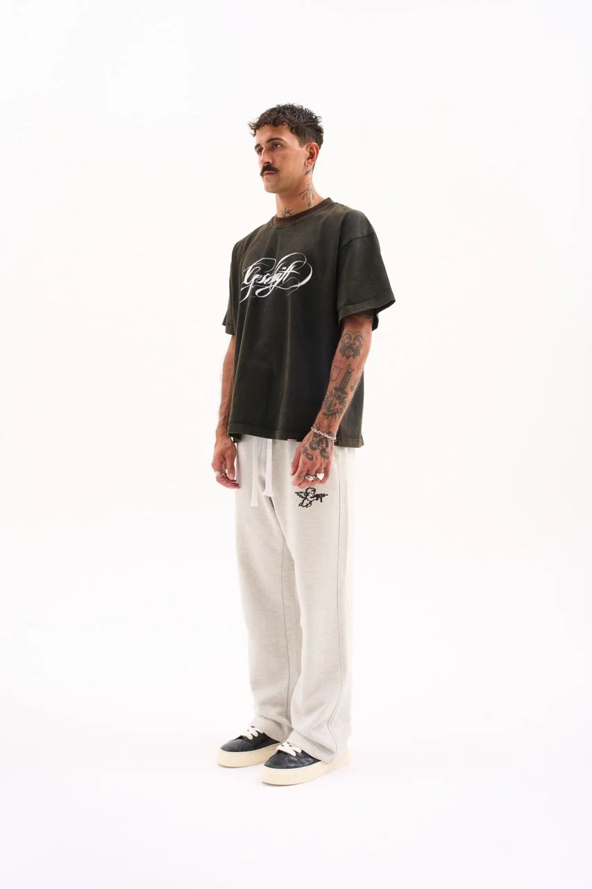 ANGEL DIAGONAL SWEATPANTS 380G / ASH GREY image 1
