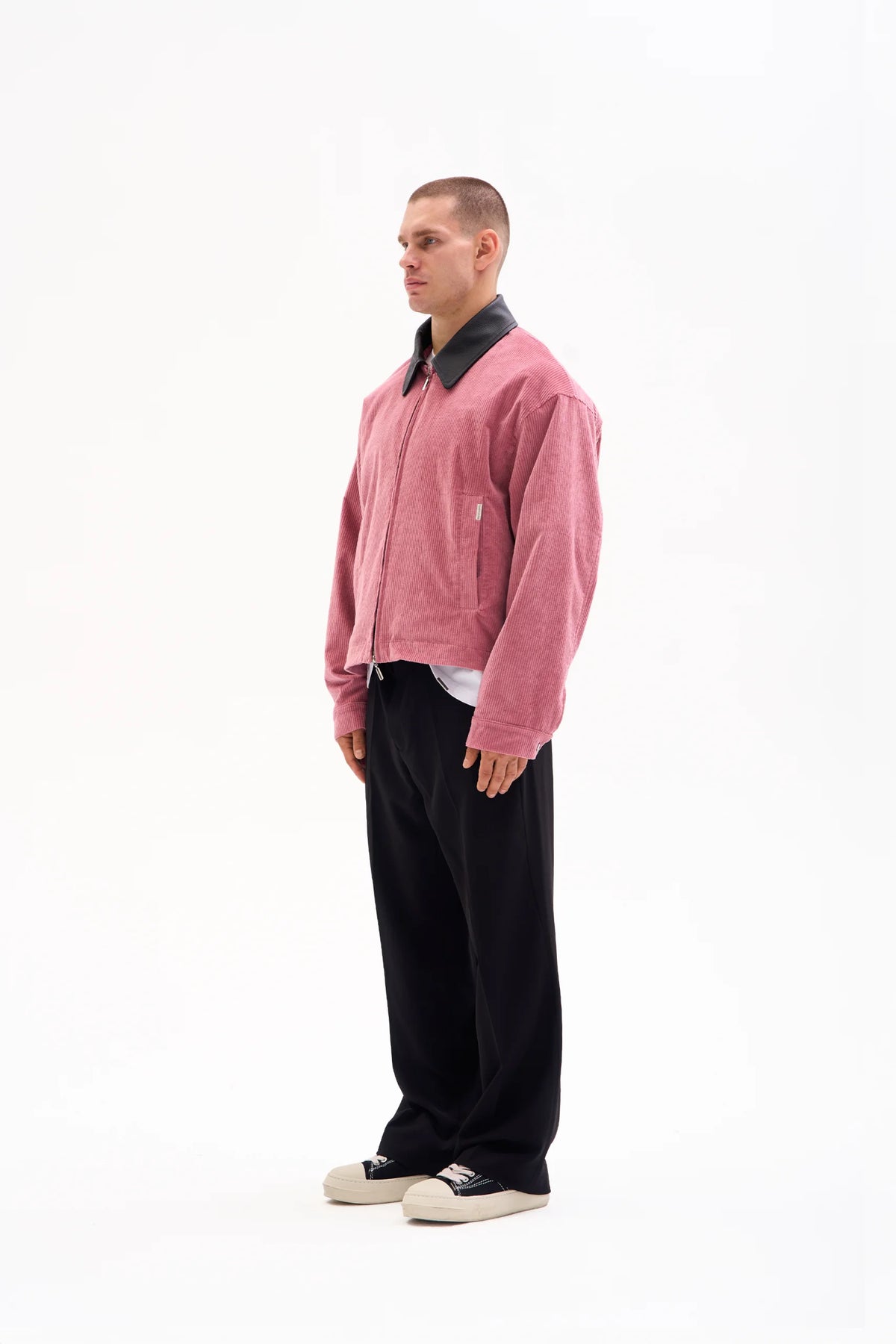 CORD JACKET - LEATHER COLLAR · DUSTY ROSE image 4