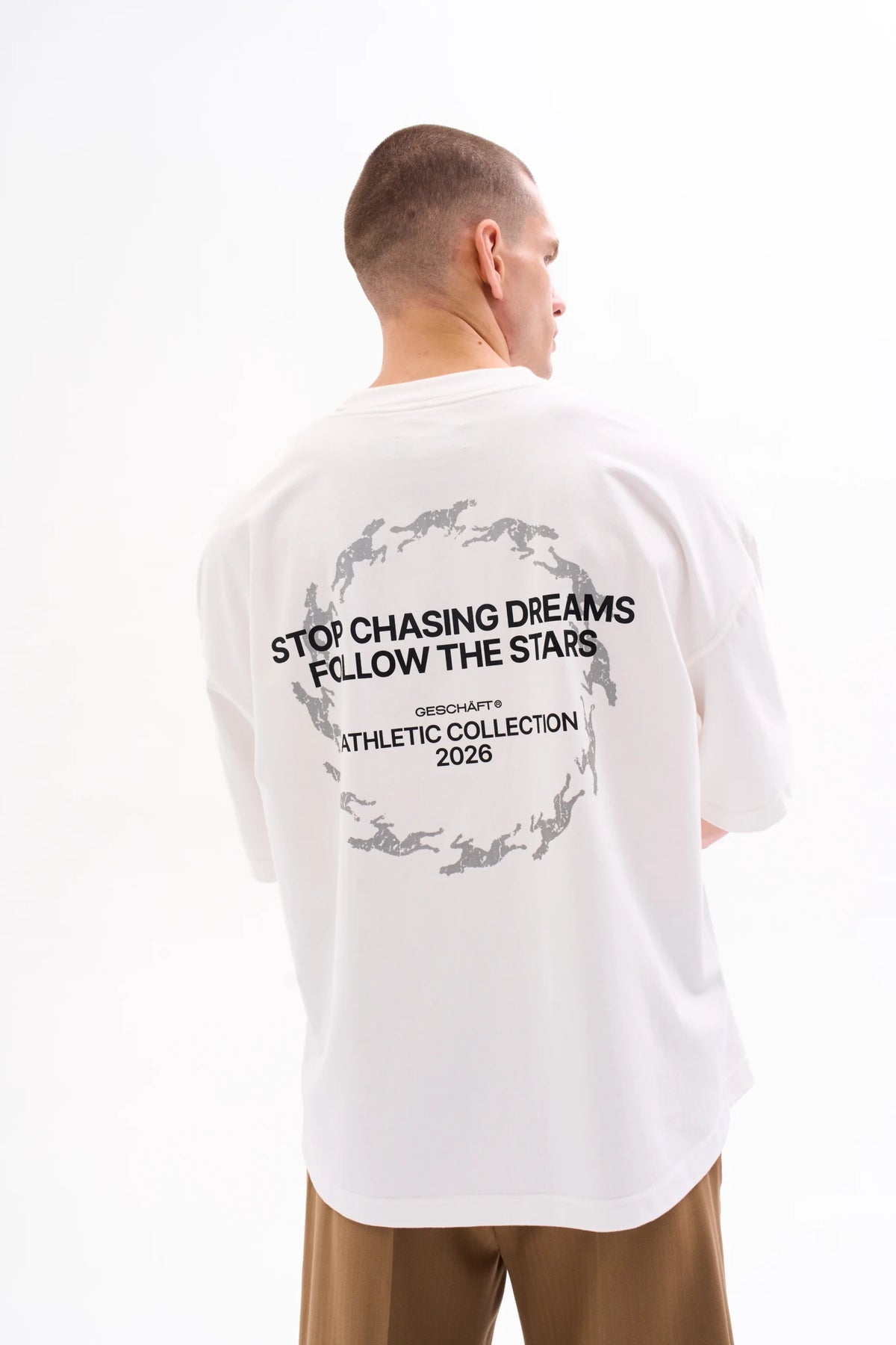ATHLETIC CLUB TEE 280g - FOLLOW THE STARS · OFF WHITE image 4