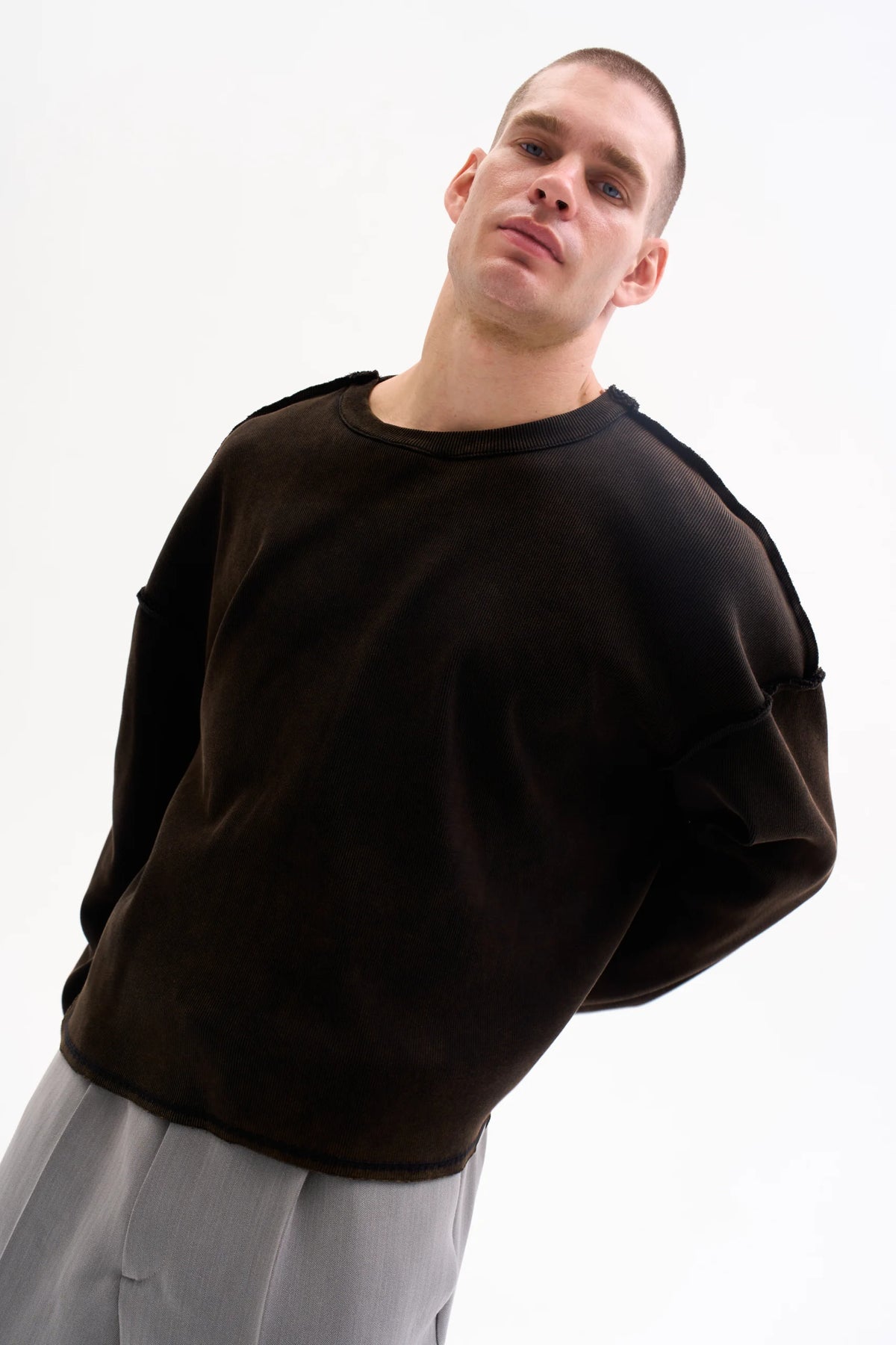 REVERSIBLE RIB KNIT 450g - FADED BROWN image 9