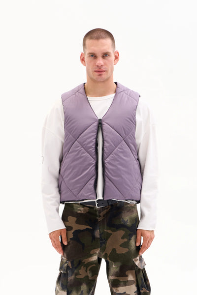DIAMOND QUILT VEST - DUSTY LILAC image 0