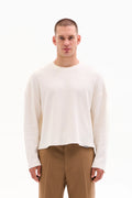 RAW EDGE WAFFLE KNIT - ECRU image 0