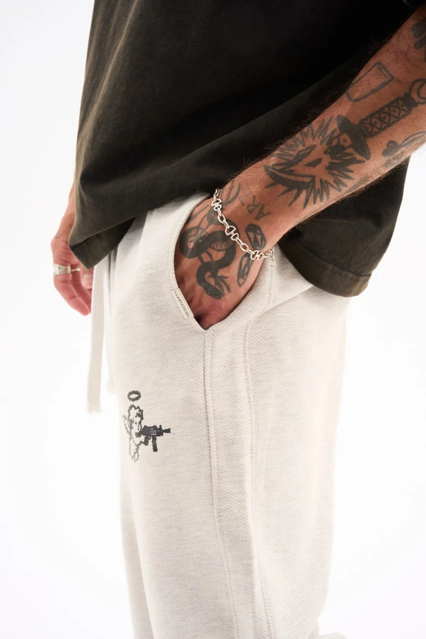 ANGEL DIAGONAL SWEATPANTS 380G / ASH GREY image 2
