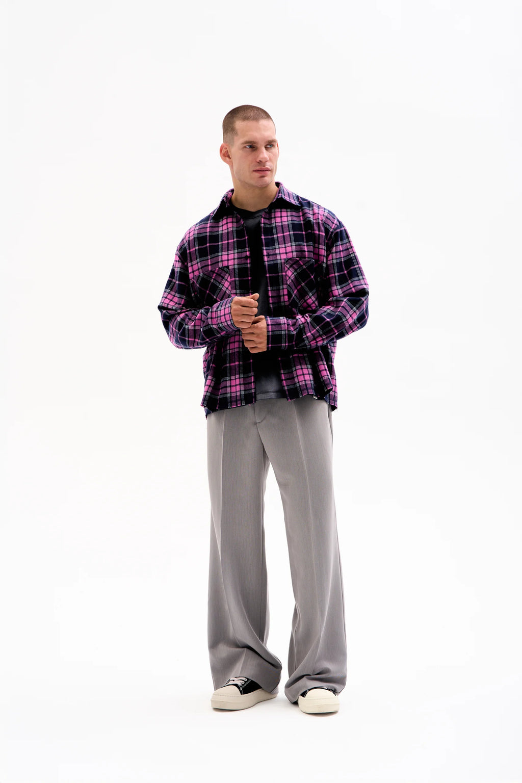 FLANNEL OVERSHIRT - PURPLE CHECK image 6