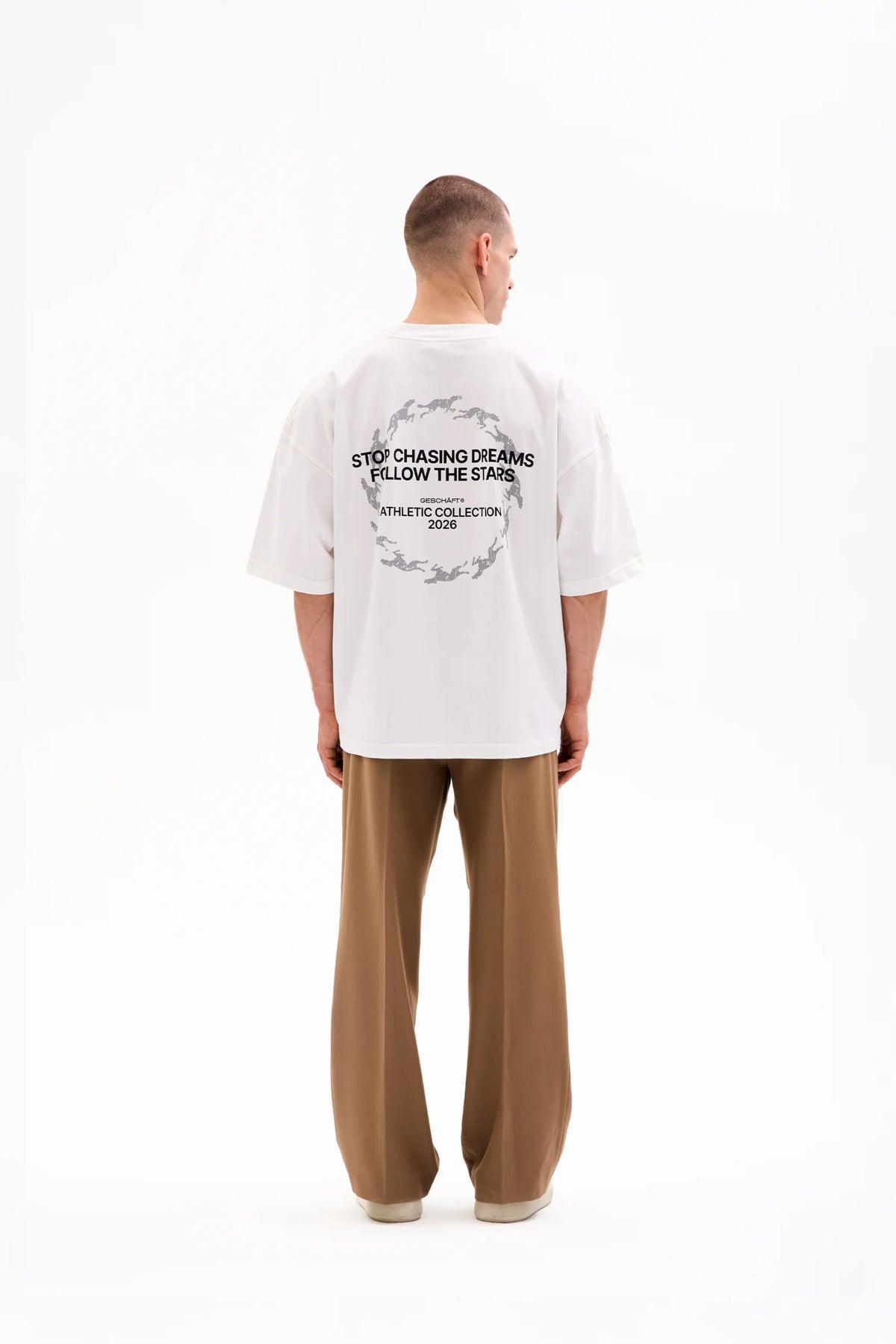ATHLETIC CLUB TEE 280g - FOLLOW THE STARS · OFF WHITE image 3