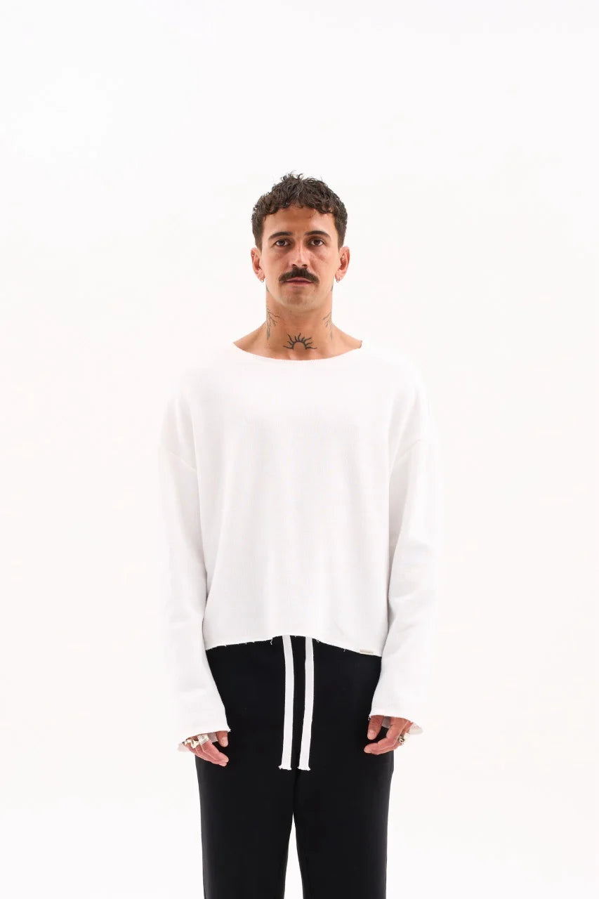 RAW EDGE KNIT / ECRU image 0
