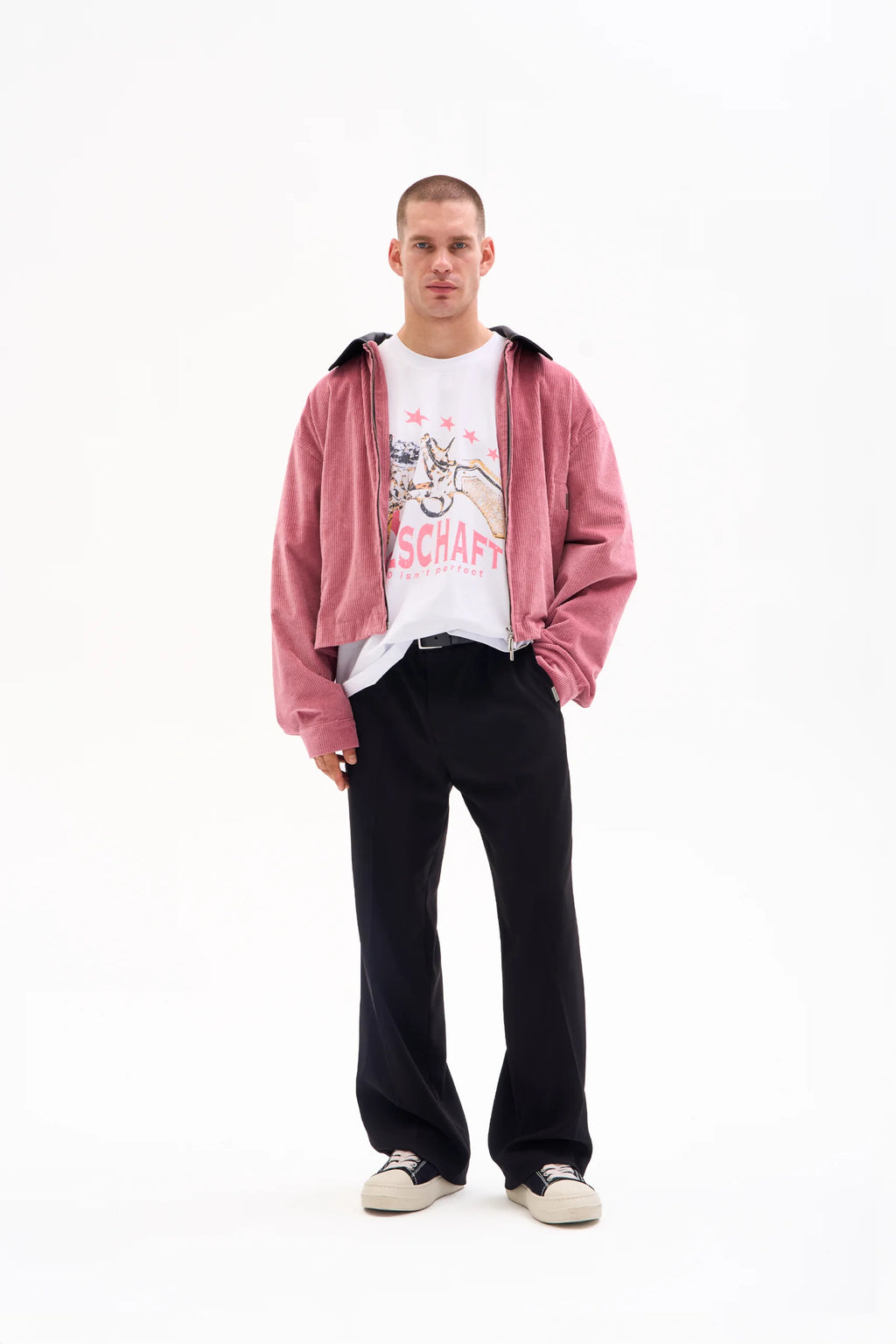 CORD JACKET - LEATHER COLLAR · DUSTY ROSE image 7