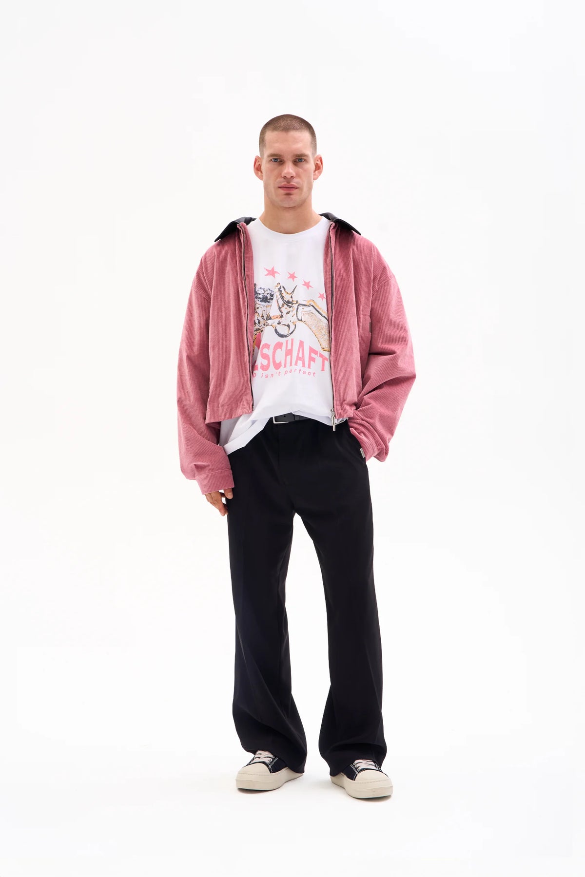 CORD JACKET - LEATHER COLLAR · DUSTY ROSE image 7