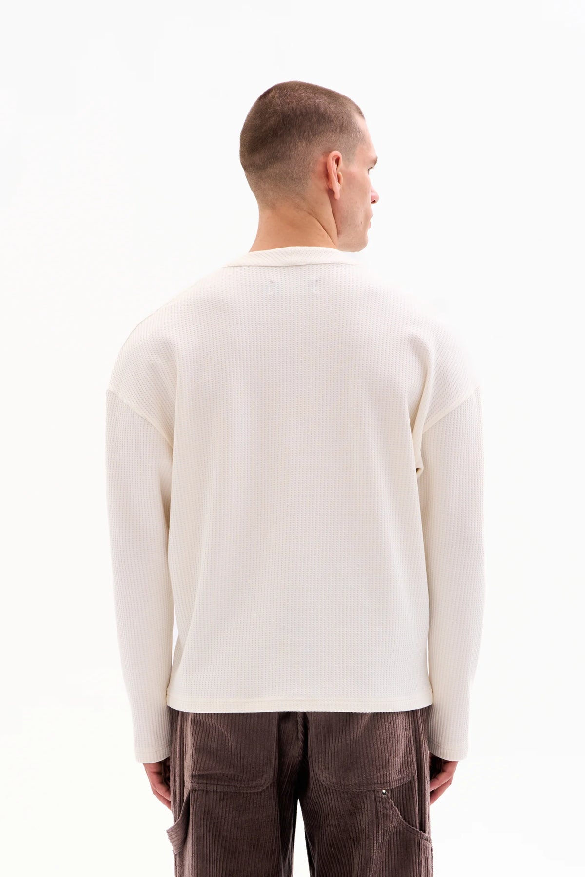 WAFFLE HENLEY 210g - ECRU image 3