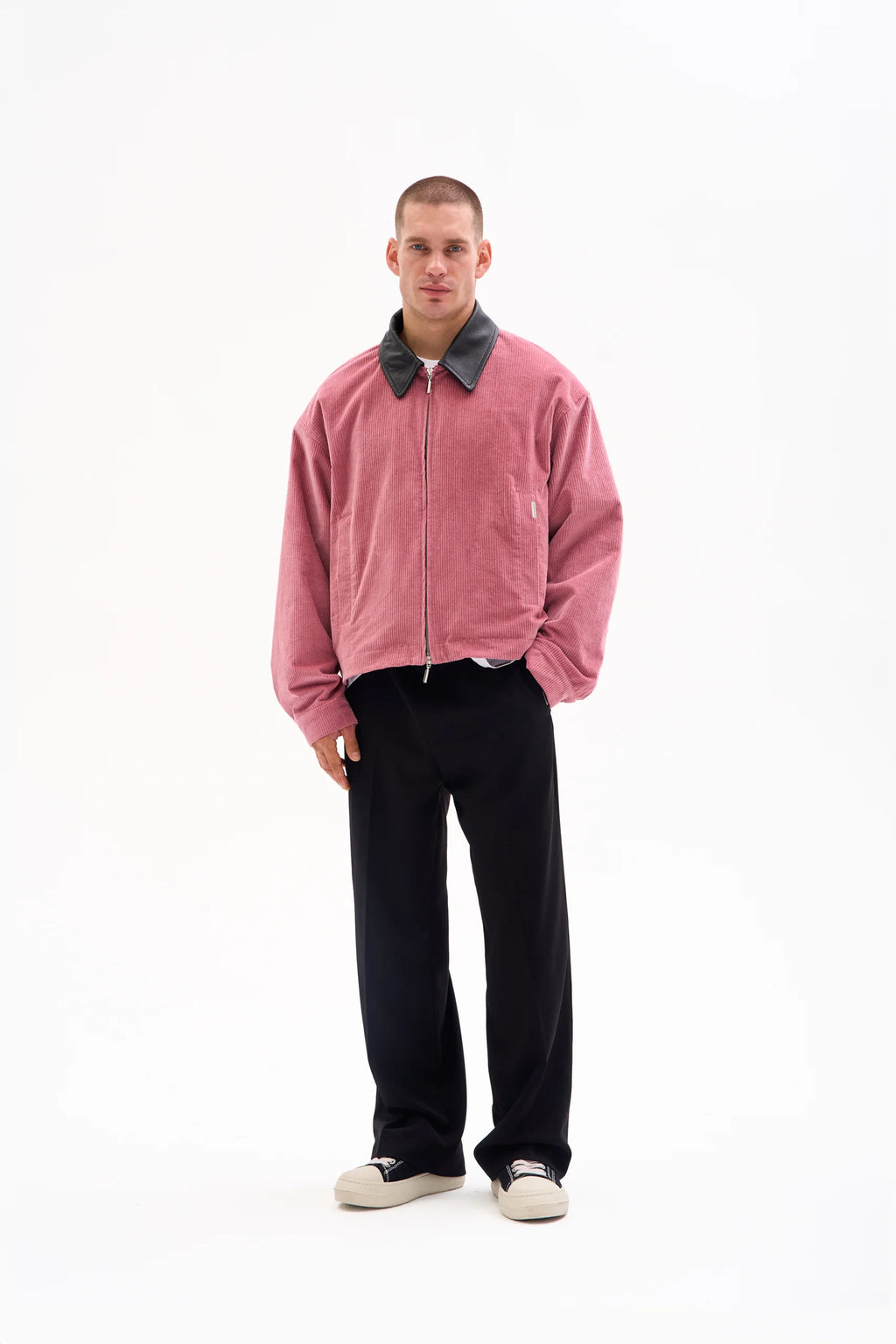 CORD JACKET - LEATHER COLLAR · DUSTY ROSE image 5