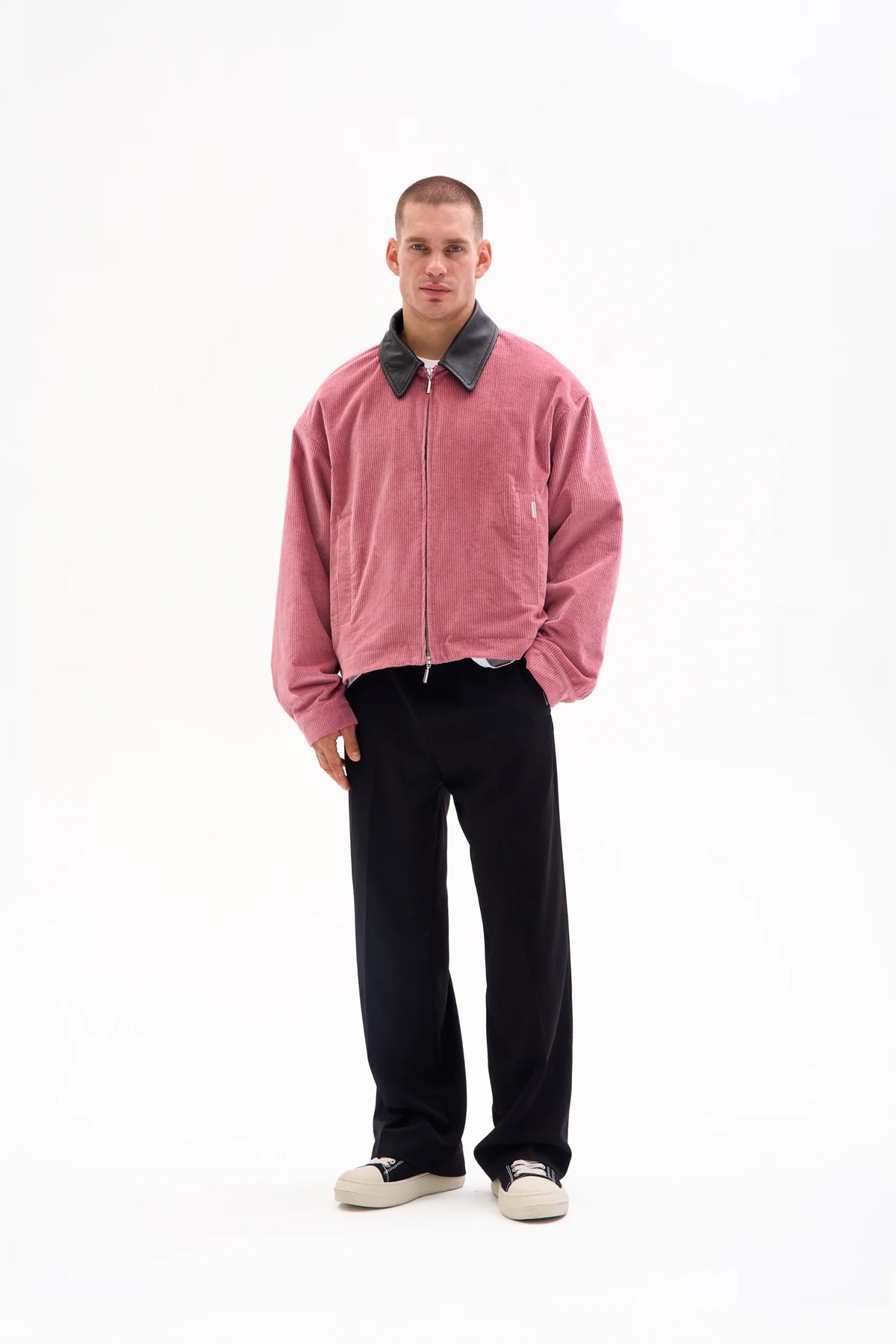 CORD JACKET - LEATHER COLLAR · DUSTY ROSE image 5