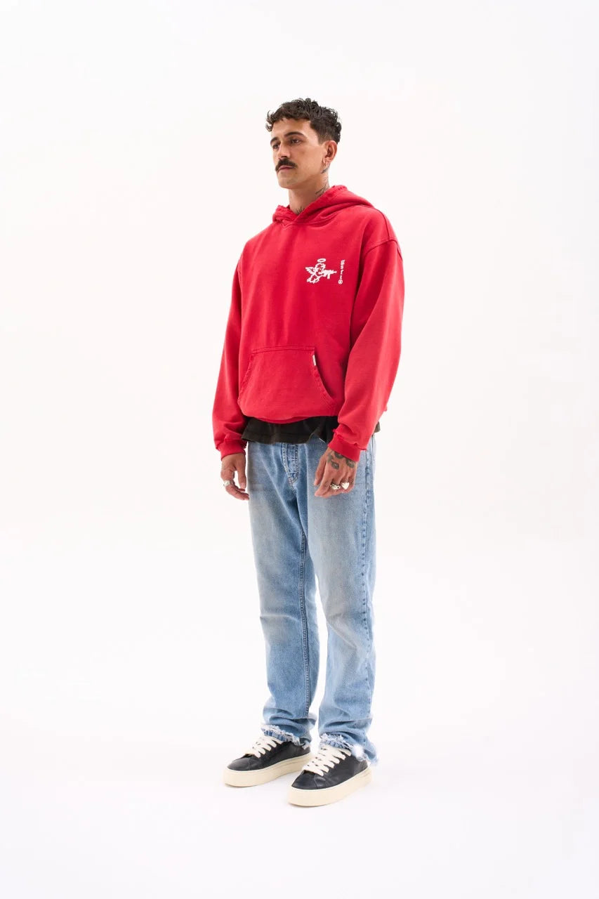 ANGEL HOODIE 470G / WASHED RED image 3