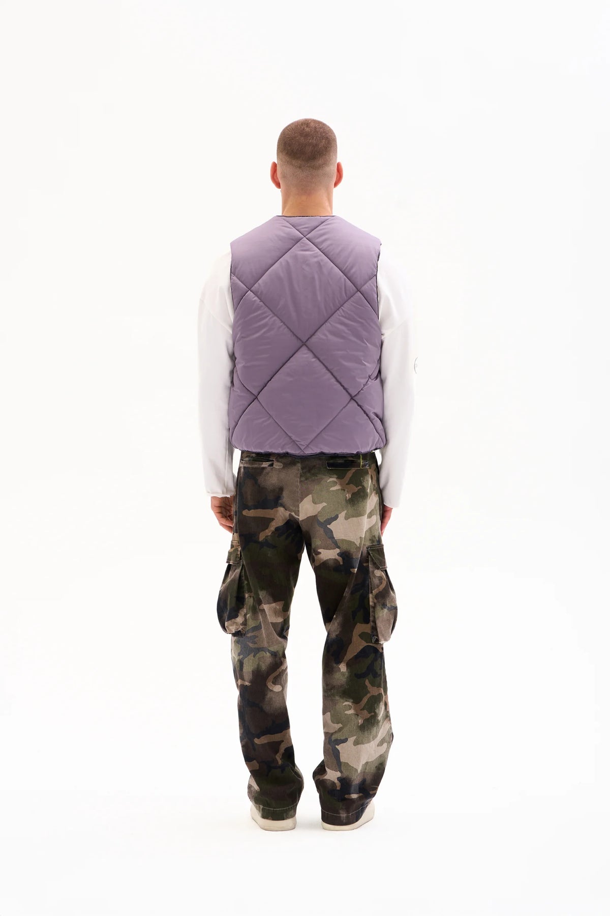 DIAMOND QUILT VEST - DUSTY LILAC image 3
