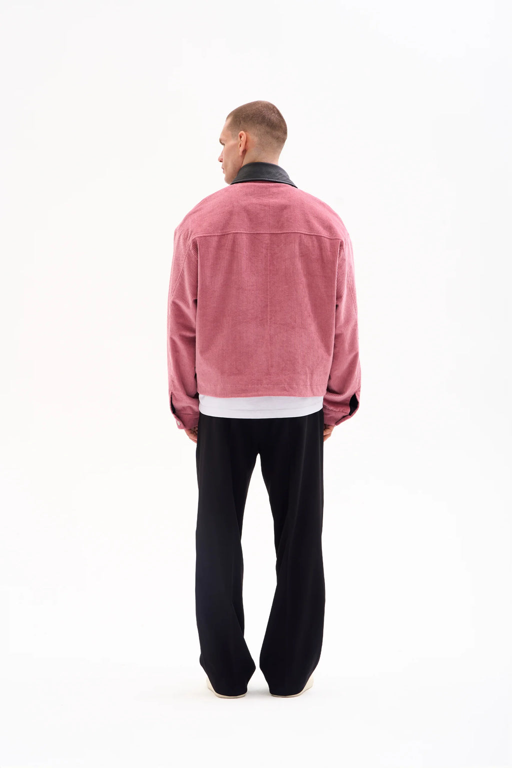 CORD JACKET - LEATHER COLLAR · DUSTY ROSE image 6
