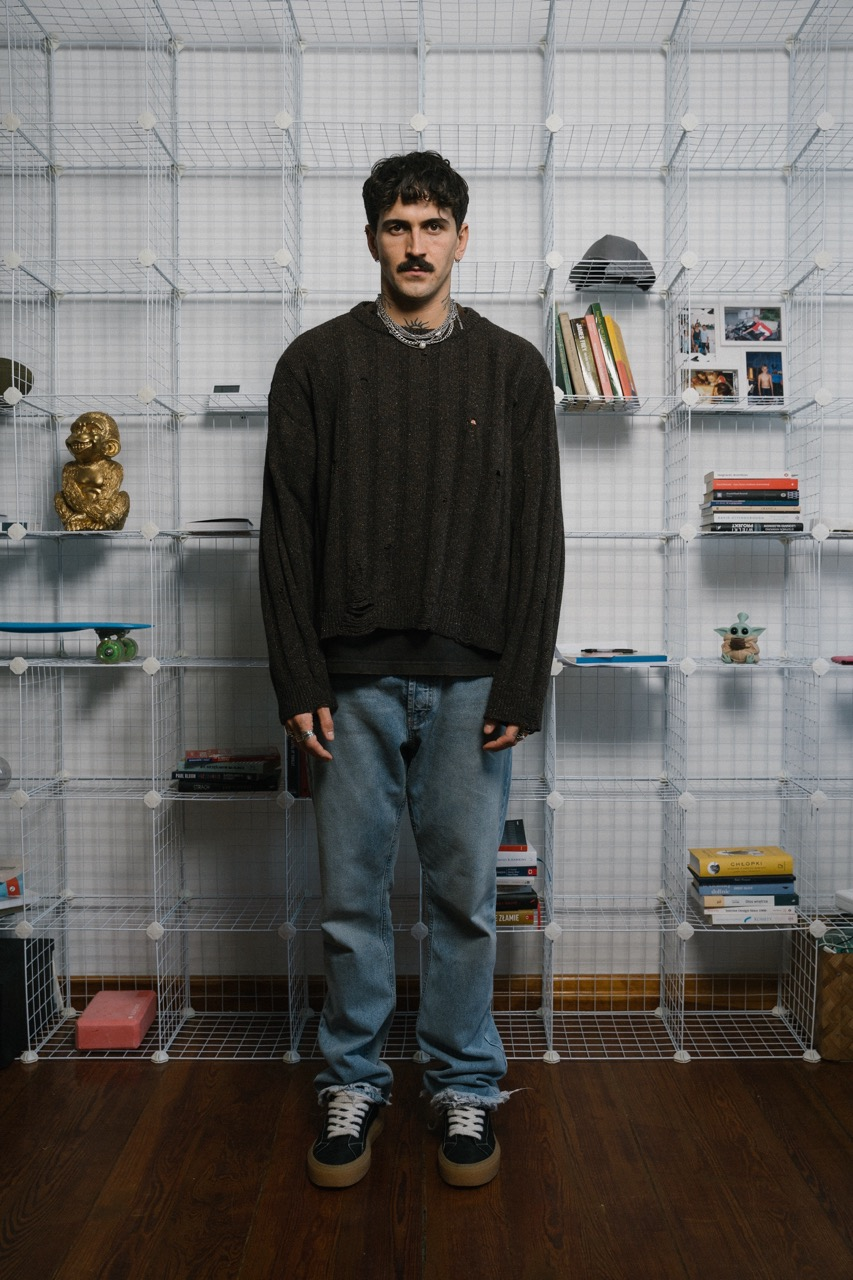 GLITCH SILK KNIT: OXIDE