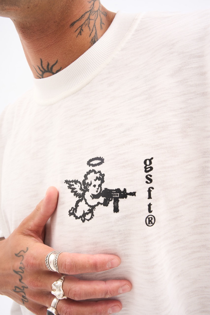 TEXTURED WHITE TEE 200g/m2 - Image 5