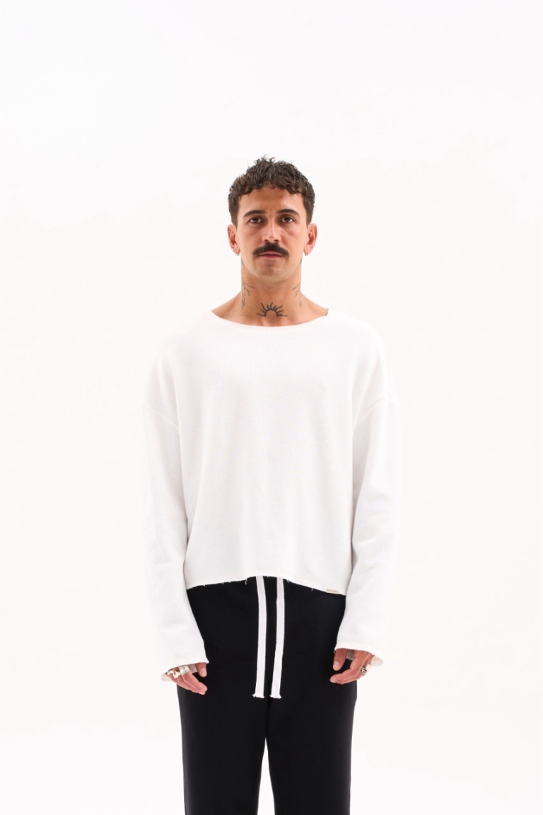 RAW EDGE KNIT / ECRU