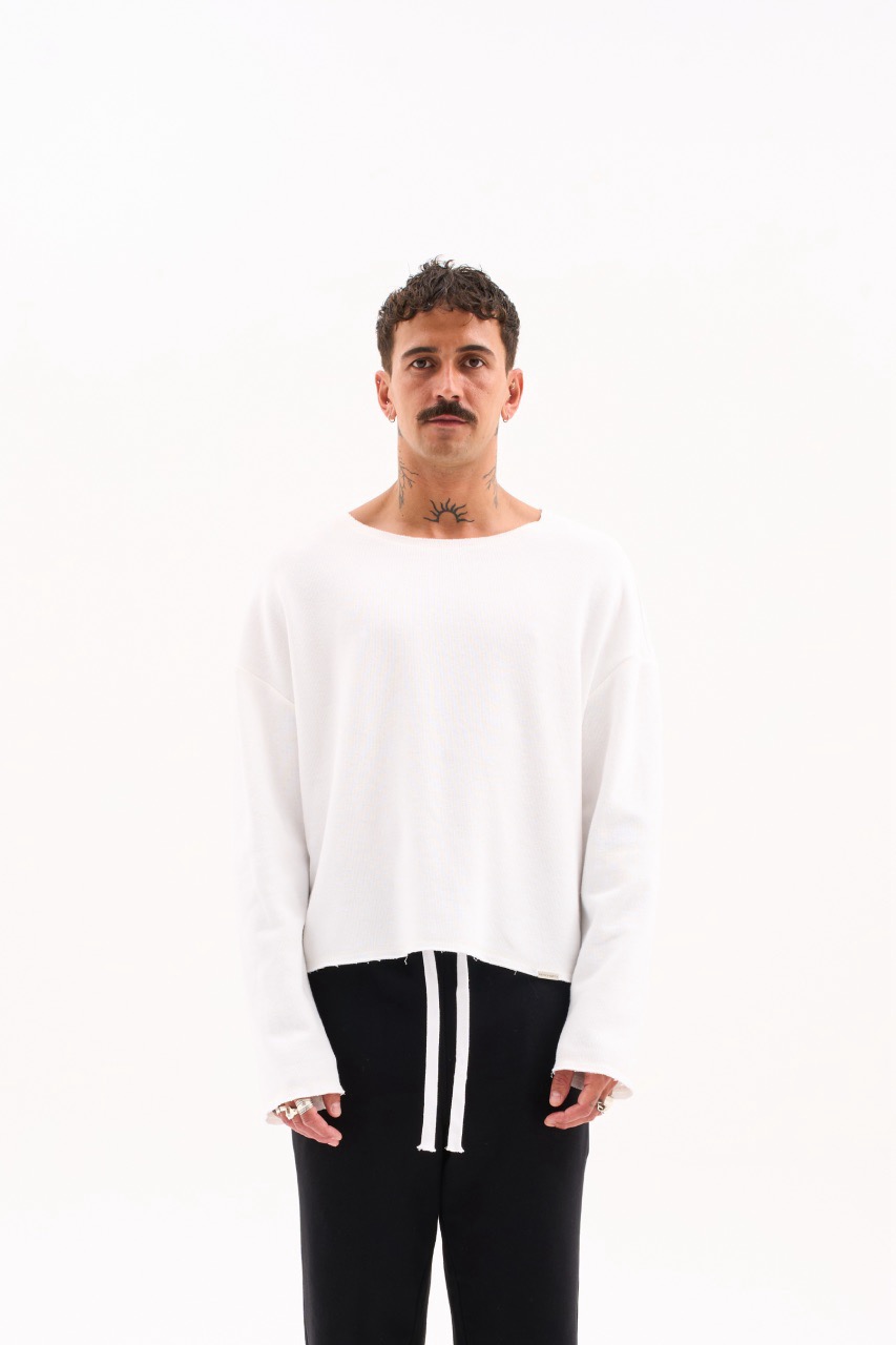 RAW EDGE KNIT / ECRU