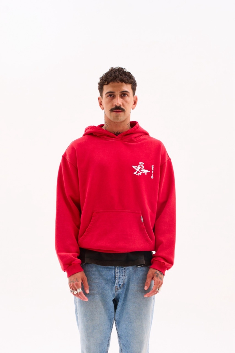 ANGEL HOODIE 470G / WASHED RED