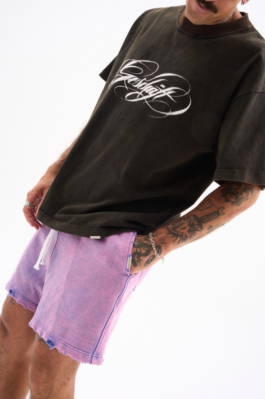 G-CORE VINTAGE SWEAT SHORTS 470G / PURPLE - Image 7