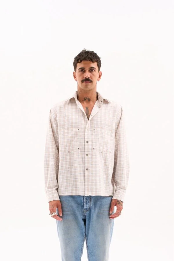 WORKWEAR OVERSHIRT / CREAM CHECK